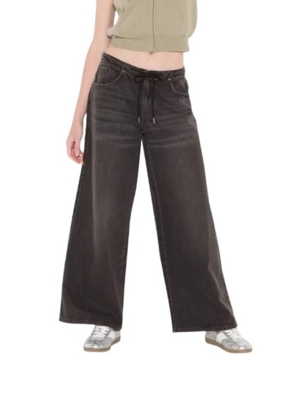 NWT wild fable Black Wide Leg Jeans with Drawstring Waist